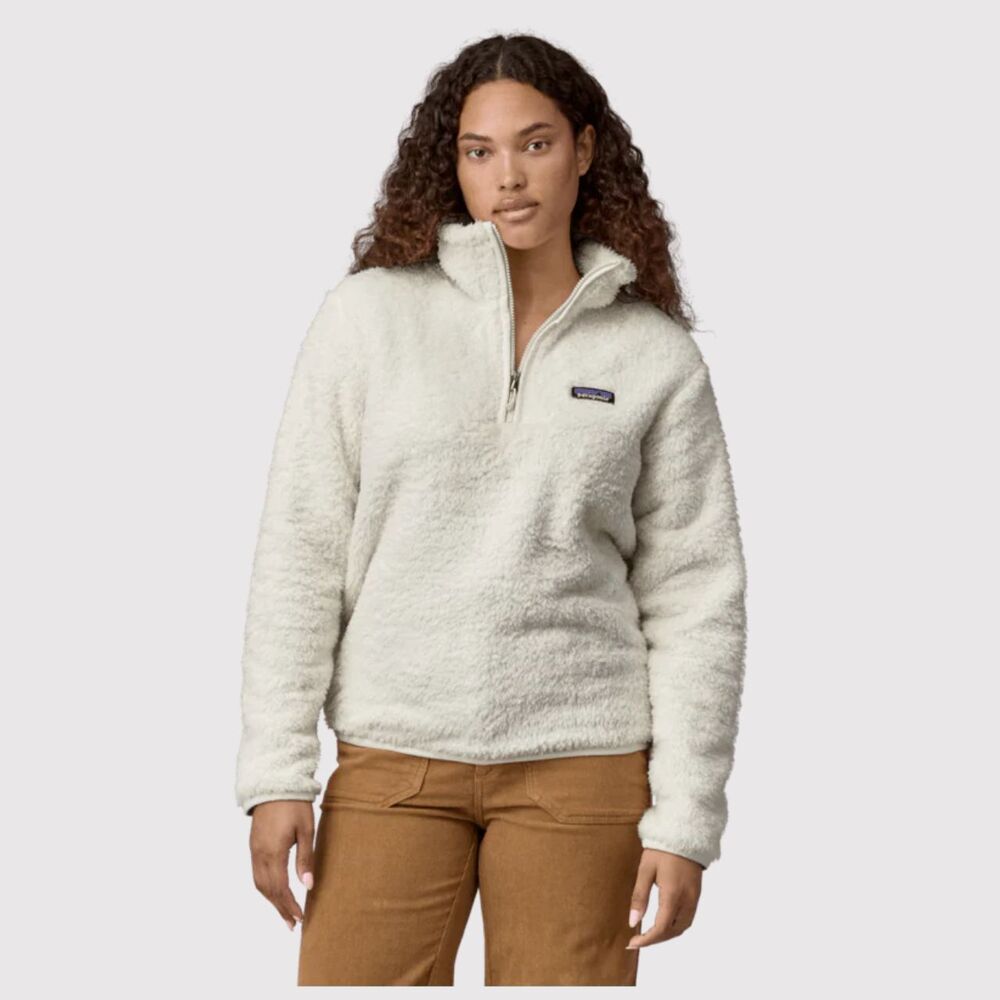 Patagonia Womens Sweater Beige Los Gatos 1/4 Zip High Pile Fleece Pullover Large